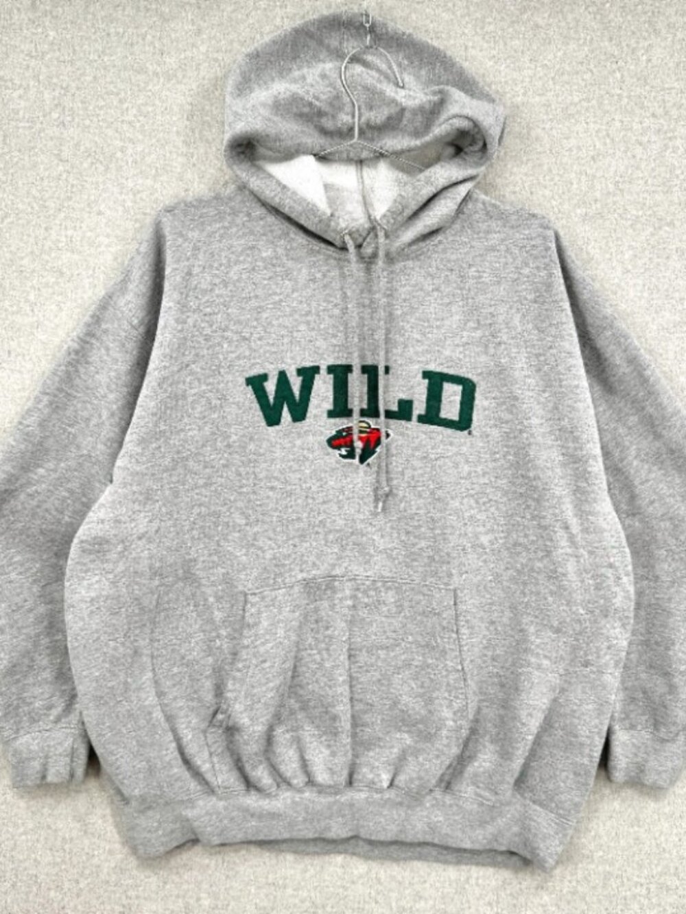 1990s Minnesota Wild NHL Hockey Hoodie Sweatshirt shirt grey 1997 style